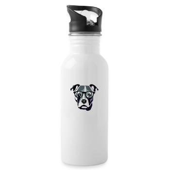 Chien Propriétaire Chiens Chien Propriétaire Terrier Chien - Gourde avec paille intégrée - blanc - Droite