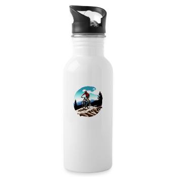 Cyclists Cyclists Cyclists Cycling - Water bottle with straw - white - Right