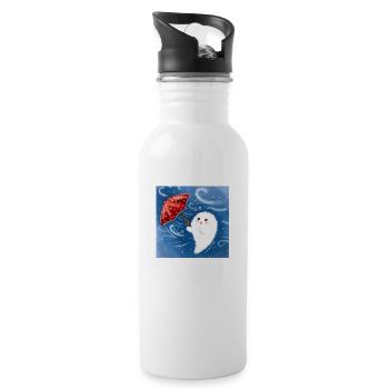 Stormy Days - Water bottle with straw - white - Right