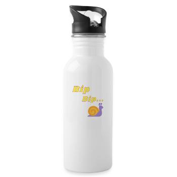 Impression Bip Bip - Des designs amusants - Gourde avec paille intégrée - blanc - Droite