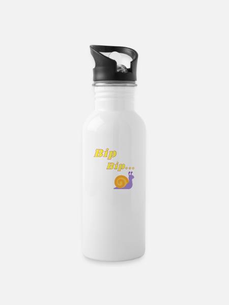 Impression Bip Bip - Des designs amusants - Gourde avec paille intégrée - blanc
