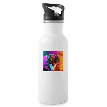 Medical Marijuana | Medicine Fun Shirt Smoking - Water bottle with straw - white - Right