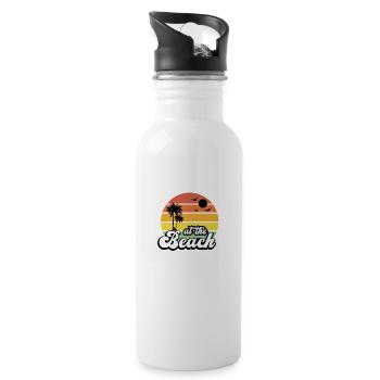 Life is better at the beach! - Water bottle with straw - white - Right