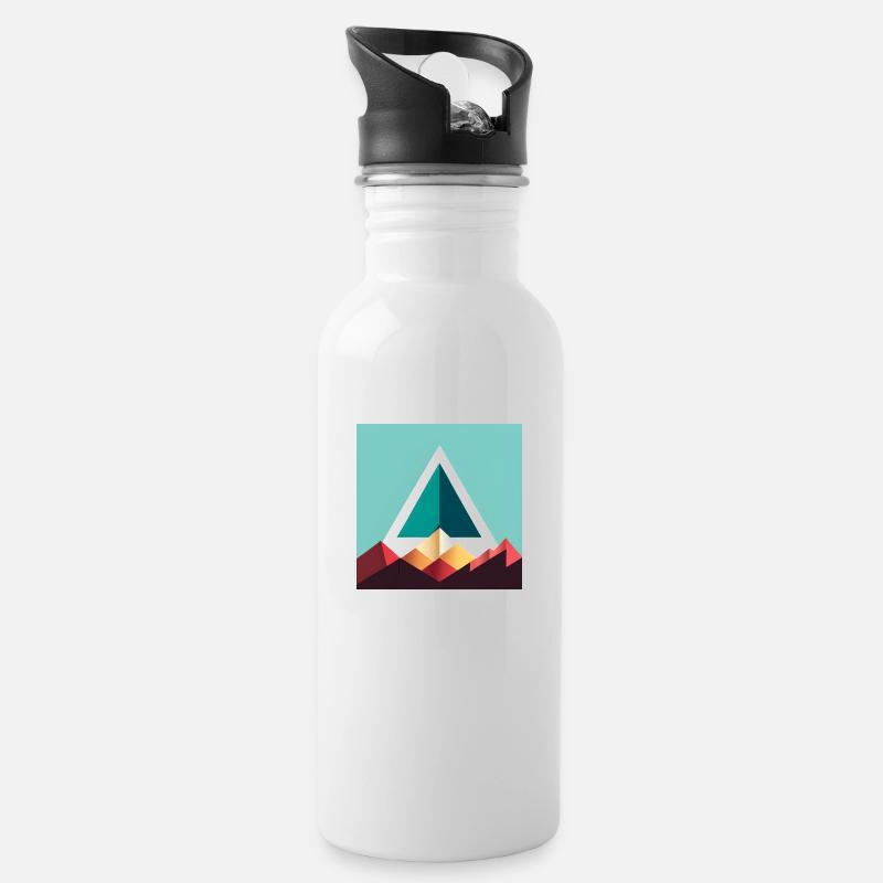 triangle abstrait - Gourde avec paille intégrée - blanc