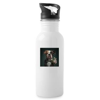 I'm not single, I have a dog - Trinkflasche mit integriertem Trinkhalm - Weiß - Rechts