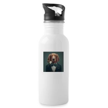 I'm not single, I have a dog - Trinkflasche mit integriertem Trinkhalm - Weiß - Rechts