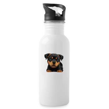 Rottweiler Chien Chiot Chiens Rottweiler Chiot - Gourde avec paille intégrée - blanc - Droite