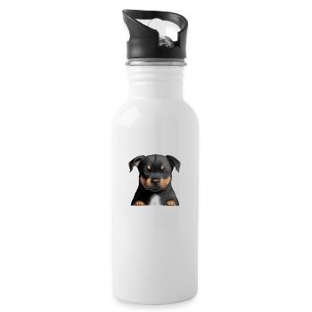 Rottweiler Dog Owner Puppy Rottweiler Owner - Gourde avec paille intégrée - blanc - Droite