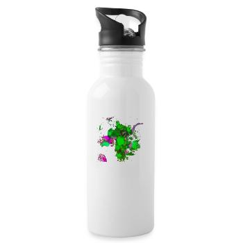 "GreenArt2" Acrylic Paint No.12 by Marco Eckenbrecht - Water bottle with straw - white - Right