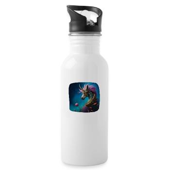 Unicorn Cyberpunk - Water bottle with straw - white - Right