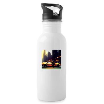 Cyberpunk Auto - Water bottle with straw - white - Right