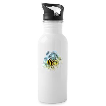 Abeille - Gourde avec paille intégrée - blanc - Droite