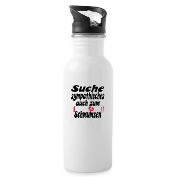 suche sympathisches - Trinkflasche mit integriertem Trinkhalm - Weiß - Rechts