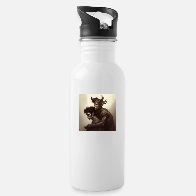 Vom Teufel besessen - Trinkflasche mit integriertem Trinkhalm - Weiß