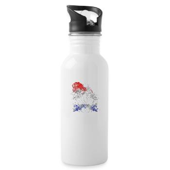 Retro-Mode Vintage coole 80er Jahre Frau Mädchen Pop Art - Trinkflasche mit integriertem Trinkhalm - Weiß - Rechts