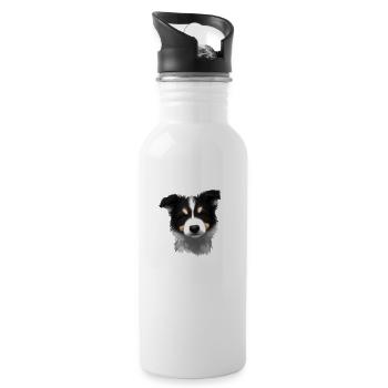 Propriétaires de chiens Border Collie Chiens Amoureux des chiens - Gourde avec paille intégrée - blanc - Droite