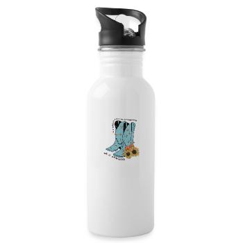 Western Desert Retro 3 - Water bottle with straw - white - Right