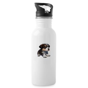 Propriétaire de chien chiot berger australien - Gourde avec paille intégrée - blanc - Droite