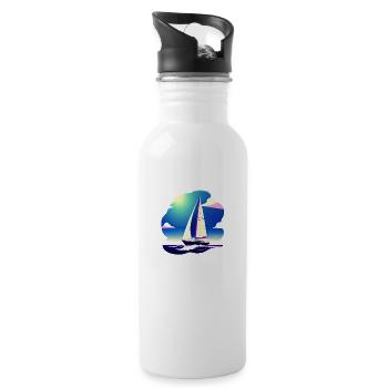 Voilier Sailor Voilier Voilier Voile Voile - Gourde avec paille intégrée - blanc - Droite