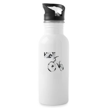 Live To Ride - Water bottle with straw - white - Right