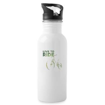 Live to Ride - Water bottle with straw - white - Right