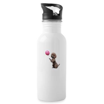 Pudelwelpe Hundewelpe Pudel Hundeliebe Hundehalter - Trinkflasche mit integriertem Trinkhalm - Weiß - Rechts