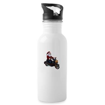 Weihnachten Motorrad Motorcross Weihnachtsbaum - Trinkflasche mit integriertem Trinkhalm - Weiß - Rechts