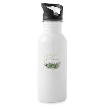 Demoiselle d’honneur floral - Gourde avec paille intégrée - blanc - Droite