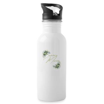 Team de la mariée floral - Gourde avec paille intégrée - blanc - Droite