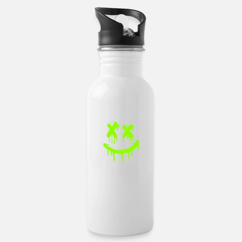 Smile - Trinkflasche mit integriertem Trinkhalm - Weiß