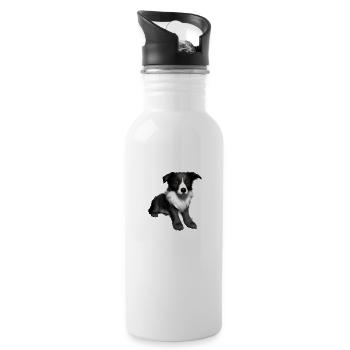 Chiens Amoureux des chiens Border Collie Propriétaires de chiens - Gourde avec paille intégrée - blanc - Droite