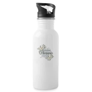 Demoiselle d’honneur floral - Gourde avec paille intégrée - blanc - Droite