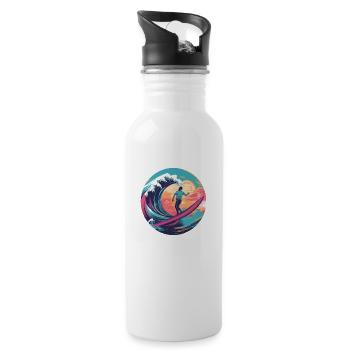 Surf David - Water bottle with straw - white - Right