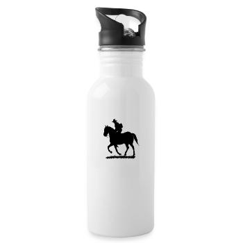 Équitation - Gourde avec paille intégrée - blanc - Droite