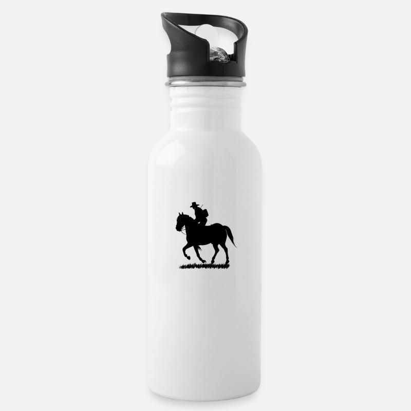 Équitation - Gourde avec paille intégrée - blanc