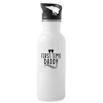 First Time Daddy - Water bottle with straw - white - Right