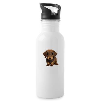 Hundehalter Dachshund Hund Dackelwelpe Hunde - Trinkflasche mit integriertem Trinkhalm - Weiß - Rechts