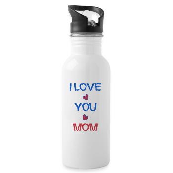 MAMA. MAMA. MUTTERTAG. ALLES GUTE ZUM GEBURTSTAG DER MUTTER - Trinkflasche mit integriertem Trinkhalm - Weiß - Rechts