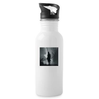 Dark side of the modern world 1 - Water bottle with straw - white - Right
