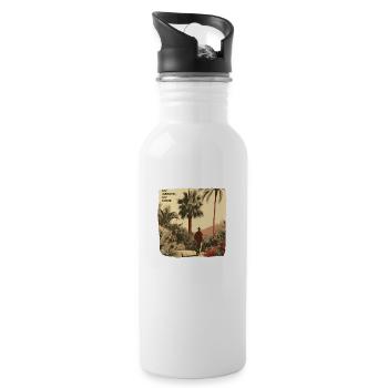 My Garden, My Home - for real garden fans - Water bottle with straw - white - Right
