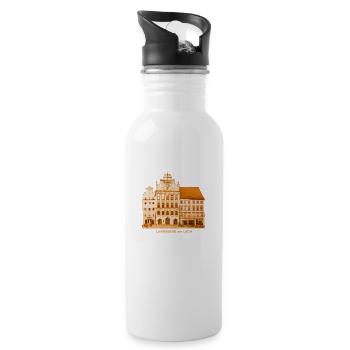 Landsberg am Lech Rathaus Bayern Oberbayern - Trinkflasche mit integriertem Trinkhalm - Weiß - Rechts