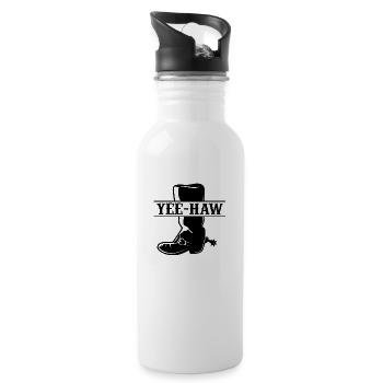 Yee - Haw Cowboy Boots - Water bottle with straw - white - Right