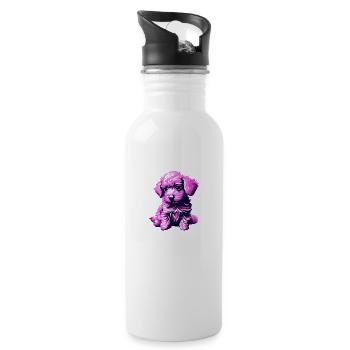 Poodle Dog Owner Poodle Puppy Puppy Dog Love Dog Love - Water bottle with straw - white - Right