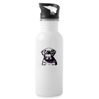 Labrador Retriever Hundewelpe Labradorbesitzer - Trinkflasche mit integriertem Trinkhalm - Weiß - Rechts