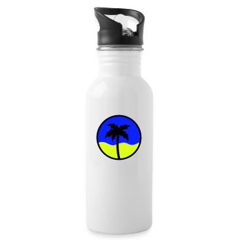 palm tree - Water bottle with straw - white - Right