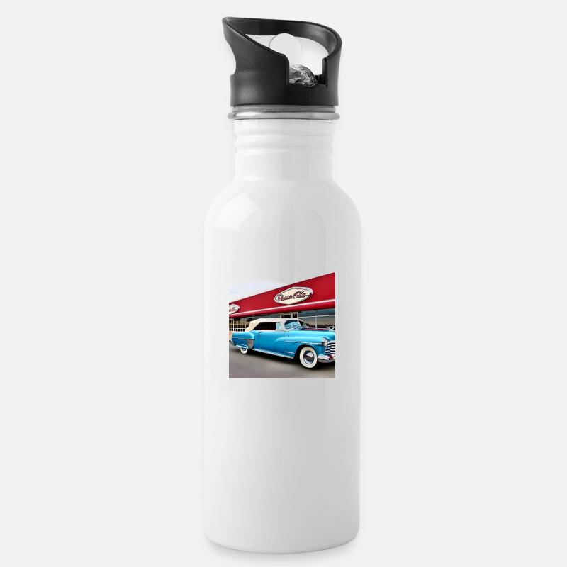 C07 - Trinkflasche mit integriertem Trinkhalm - Weiß