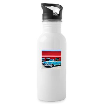 C09 - Trinkflasche mit integriertem Trinkhalm - Weiß - Rechts
