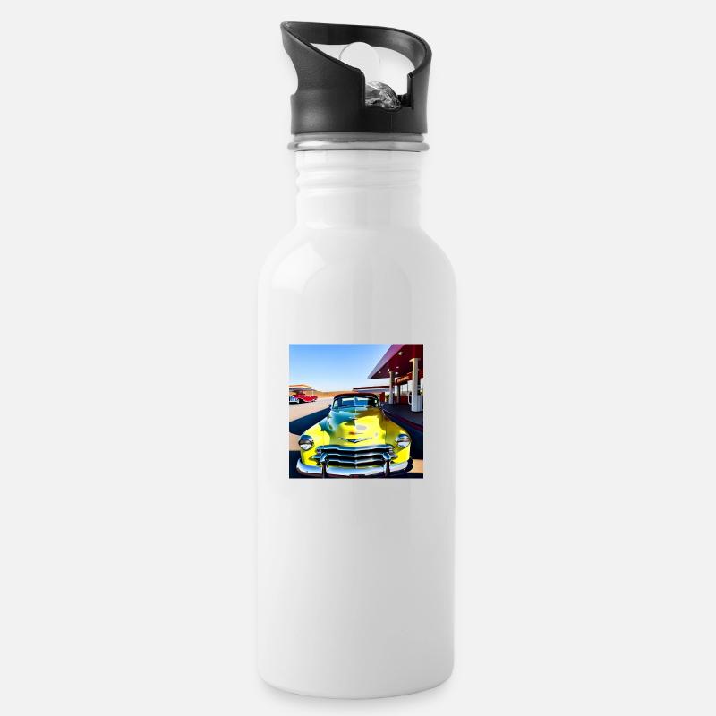C18 - Trinkflasche mit integriertem Trinkhalm - Weiß