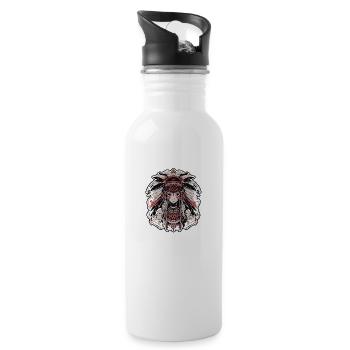 Echo of the past: Indian girl - Water bottle with straw - white - Right