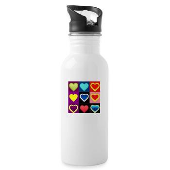 A015 - Trinkflasche mit integriertem Trinkhalm - Weiß - Rechts
